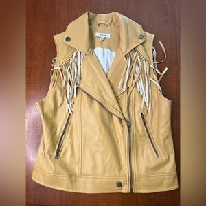 Faux Leather Fringe Vest